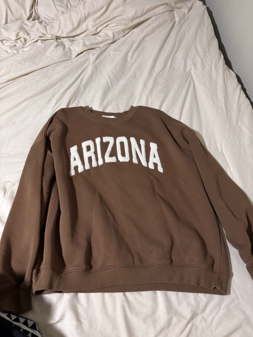 State of Mind Chocolate Brown Pullover with White Chenille Detail